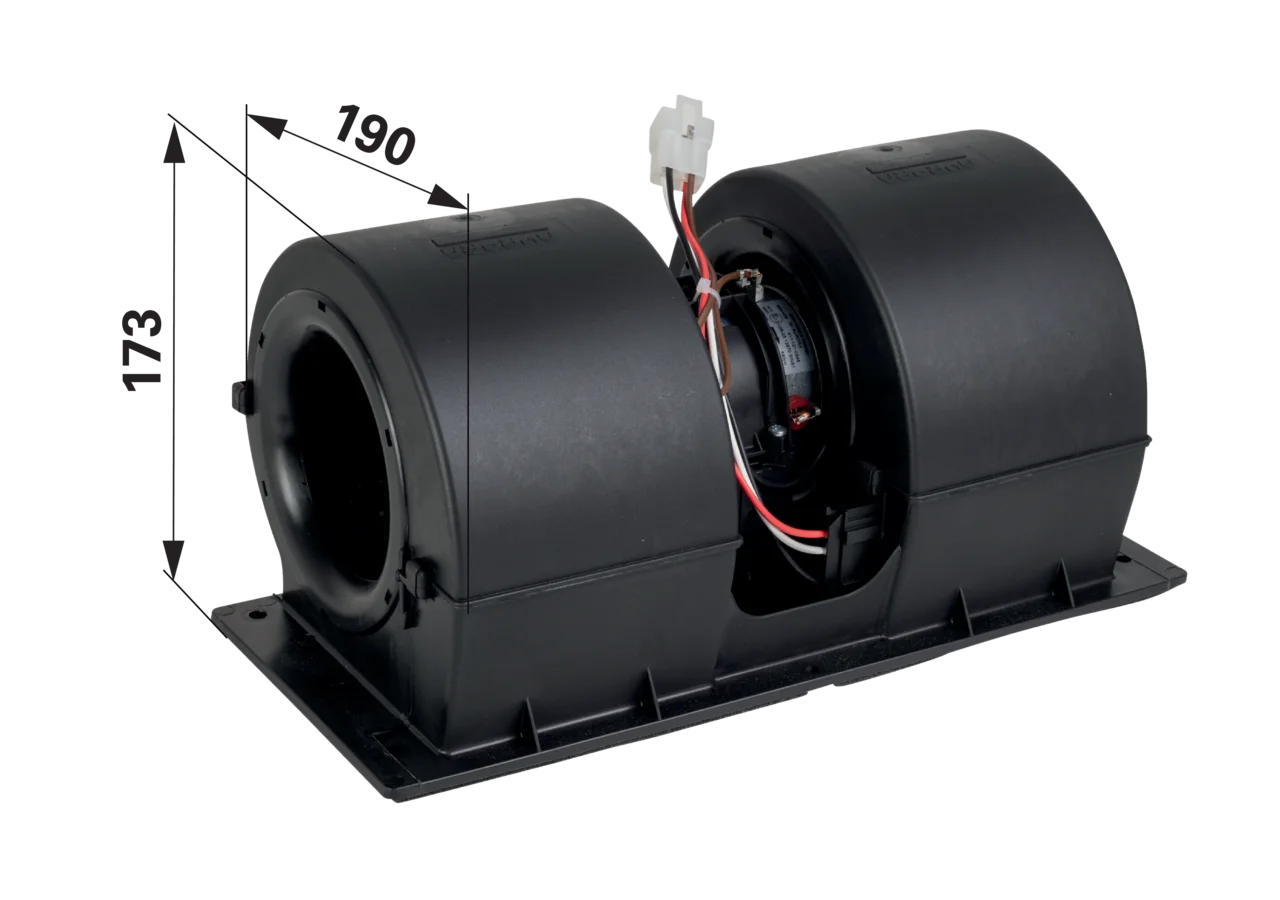 Lüftermotor mit Gehäuse komplett 12 V anstelle CNH 355190A1 GartenShop24 - Hochwertige Gartengeräte