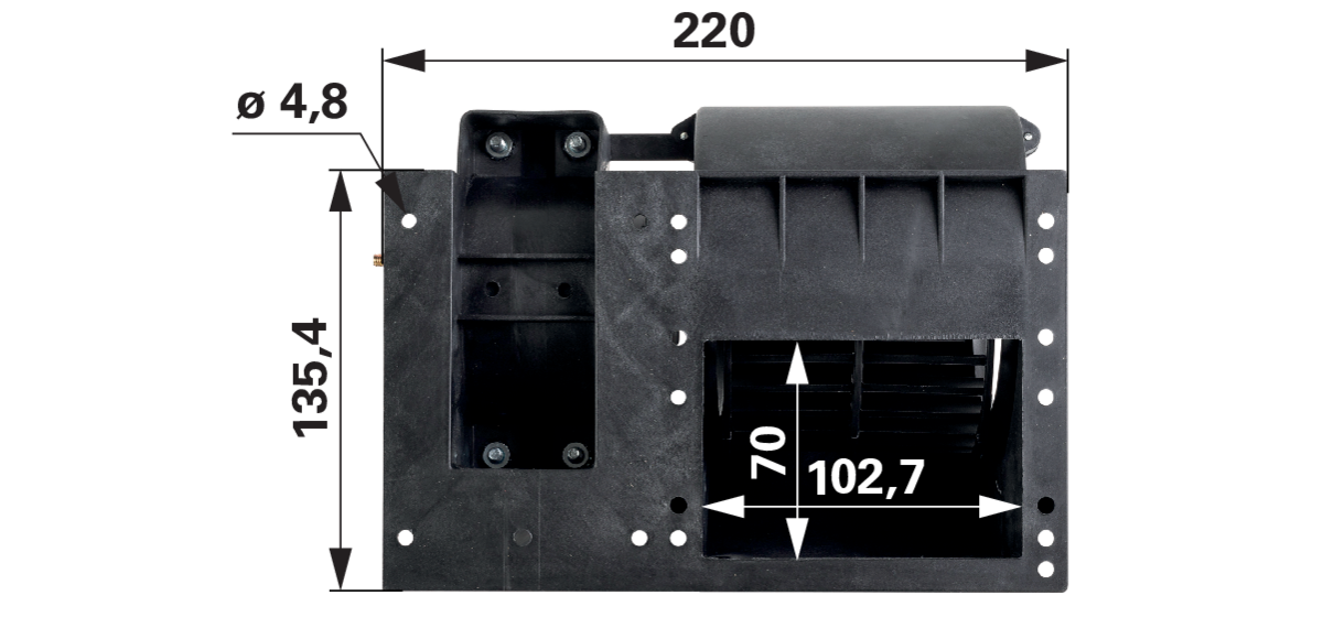 Lüftermotor mit Gehäuse komplett 12 V 1 Stufe anstelle von CNH 87332277 GartenShop24 - Hochwertige Gartengeräte