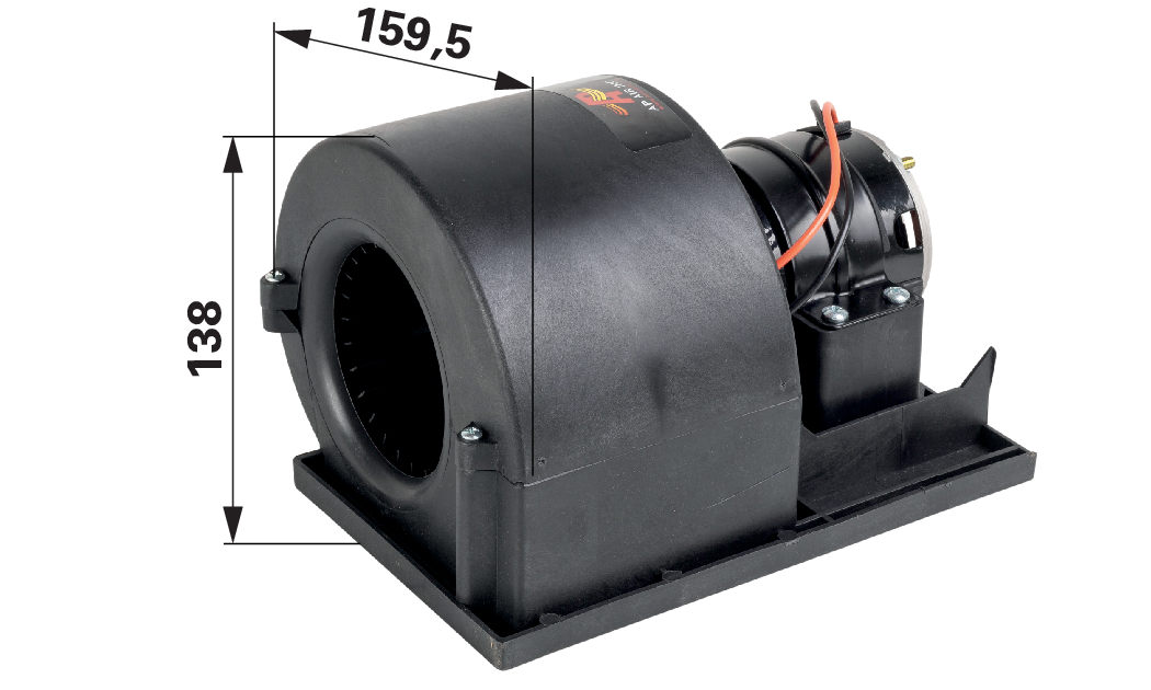 Lüftermotor mit Gehäuse komplett 12 V 1 Stufe anstelle von CNH 87332277 GartenShop24 - Hochwertige Gartengeräte