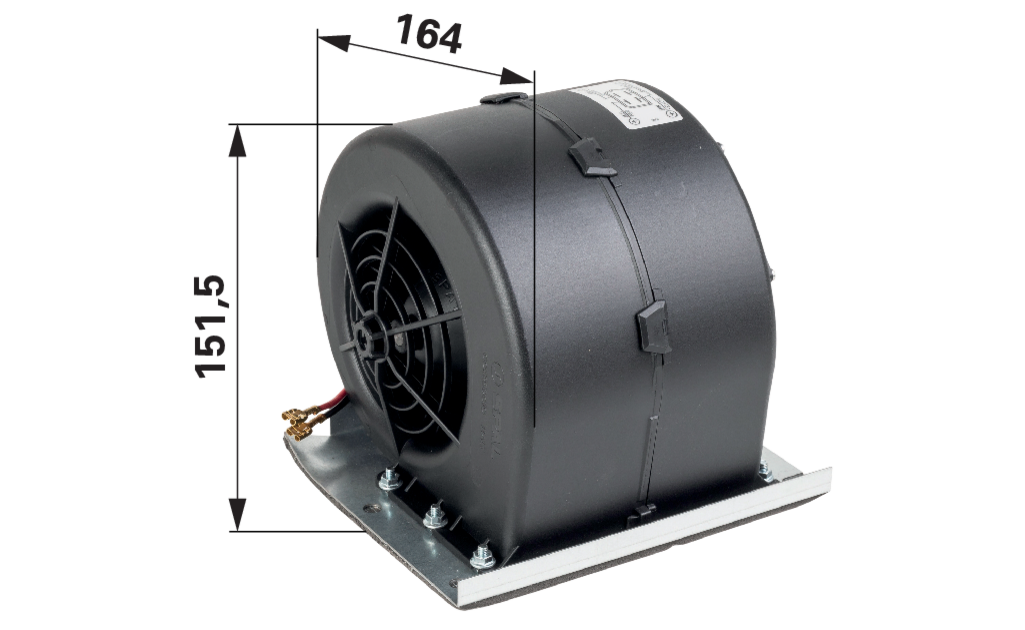 Lüftermotor mit Gehäuse komplett 12 V 1 Stufe anstelle von John Deere AL39043 GartenShop24 - Hochwertige Gartengeräte