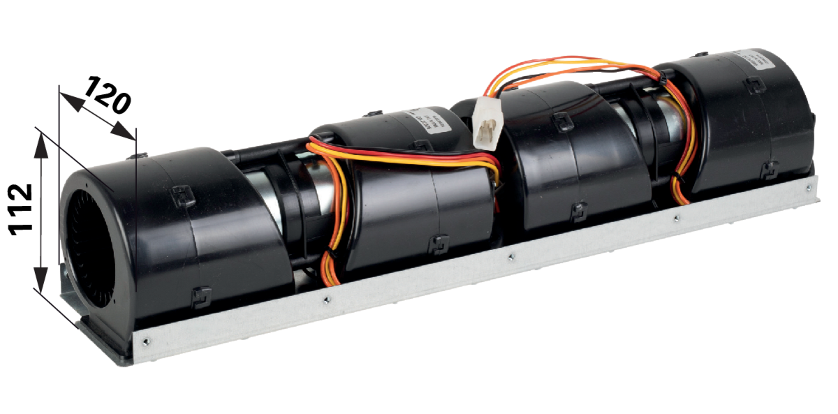 Doppellüftermotor mit Gehäuse, 12 V, anstelle von CNH 82002761 GartenShop24 - Hochwertige Gartengeräte