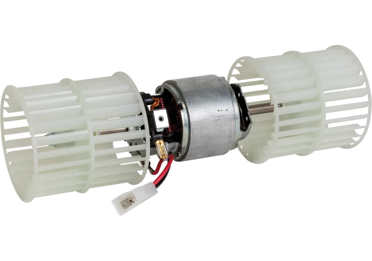Lüftermotor komplett 12 V mit 2 Lüfterrädern anstelle von Massey Ferguson GartenShop24 - Hochwertige Gartengeräte