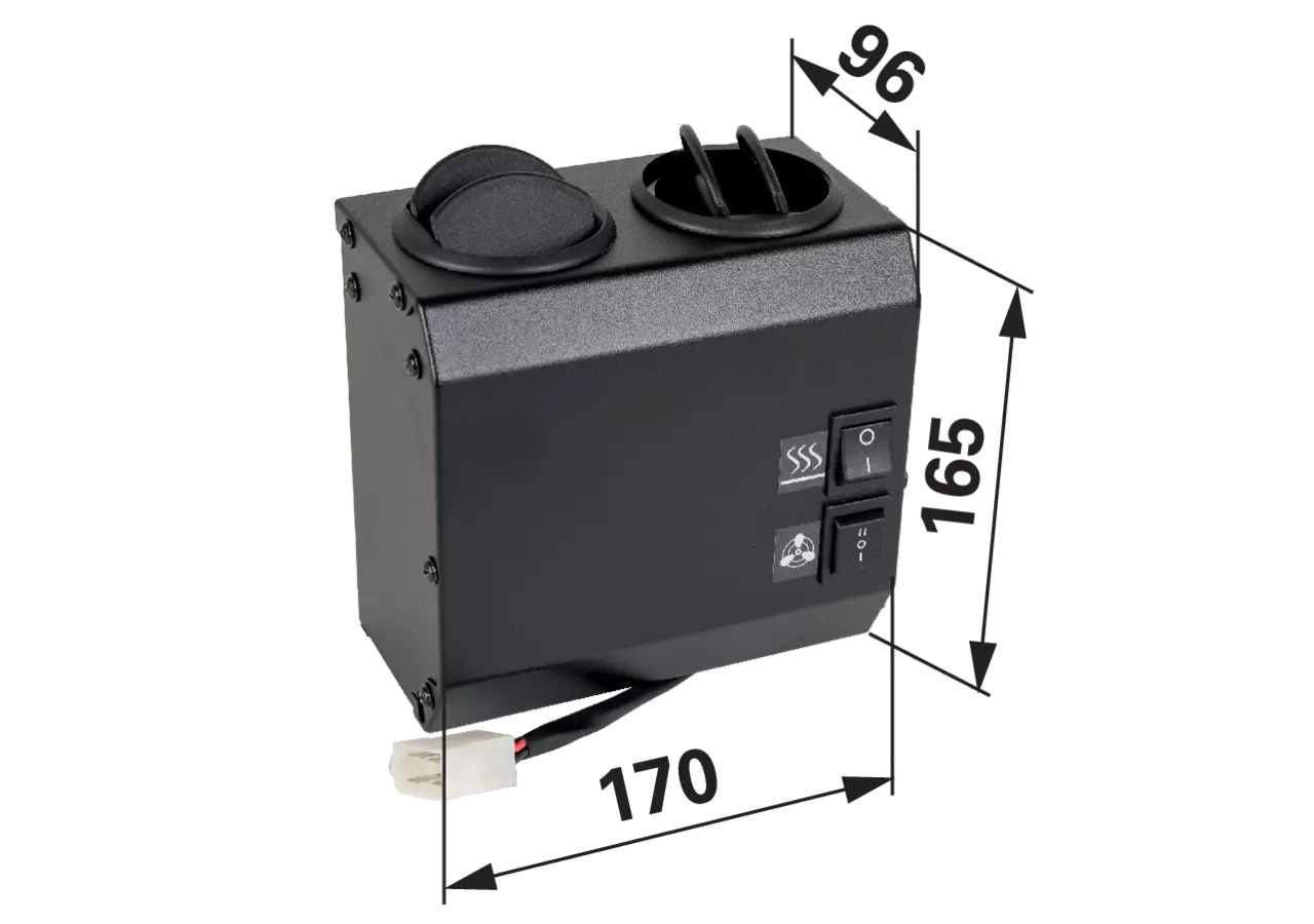 Kabinenheizung Strom 12 V 450 W 2 Stufen GartenShop24 - Hochwertige Gartengeräte