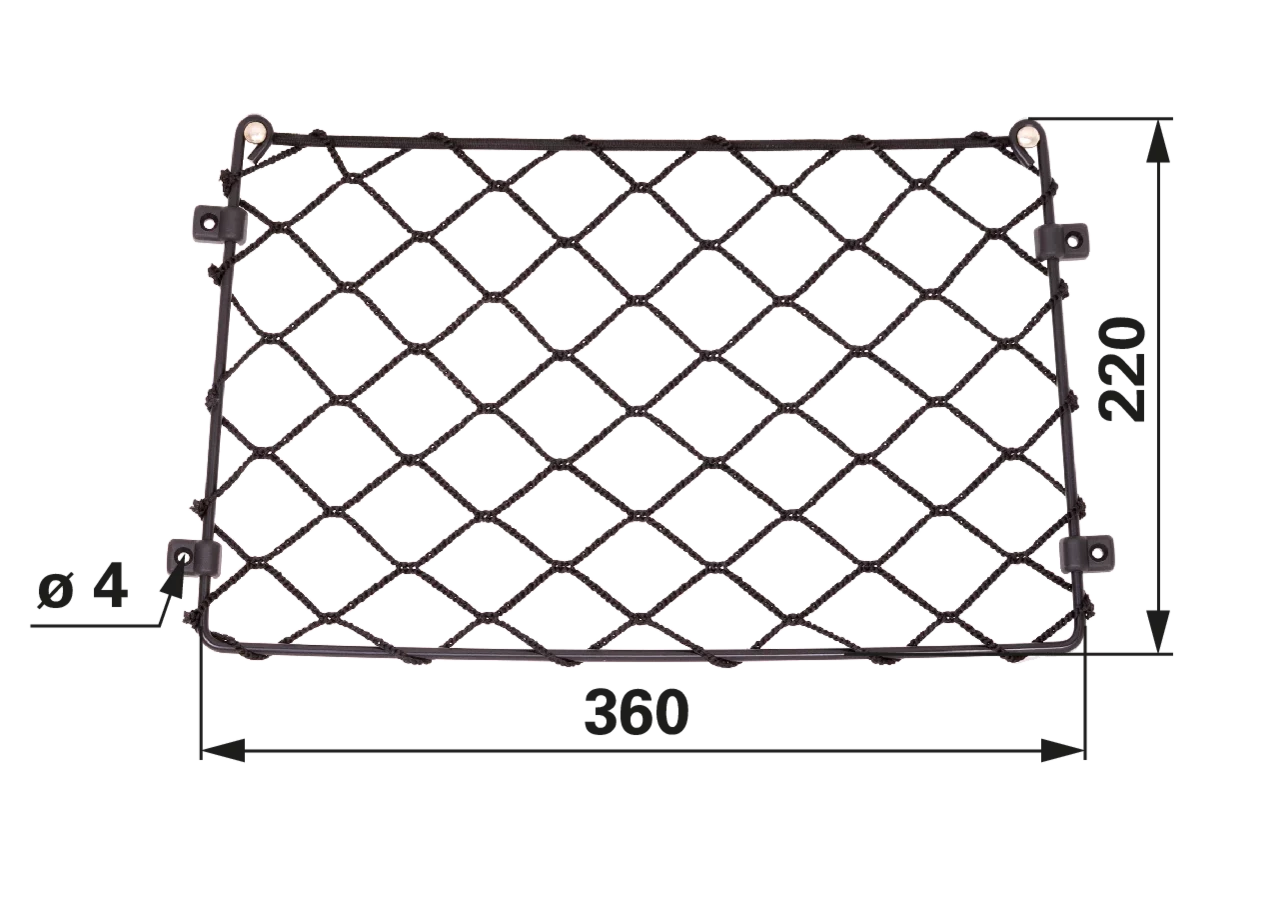 Rückwandnetz komplett mit Befestigungslaschen 360 x 220 mm schwarz GartenShop24 - Hochwertige Gartengeräte