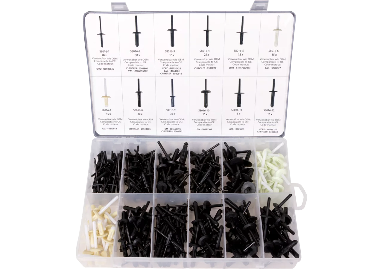 Sortiment Kunststoffnieten S8016 GartenShop24 - Hochwertige Gartengeräte