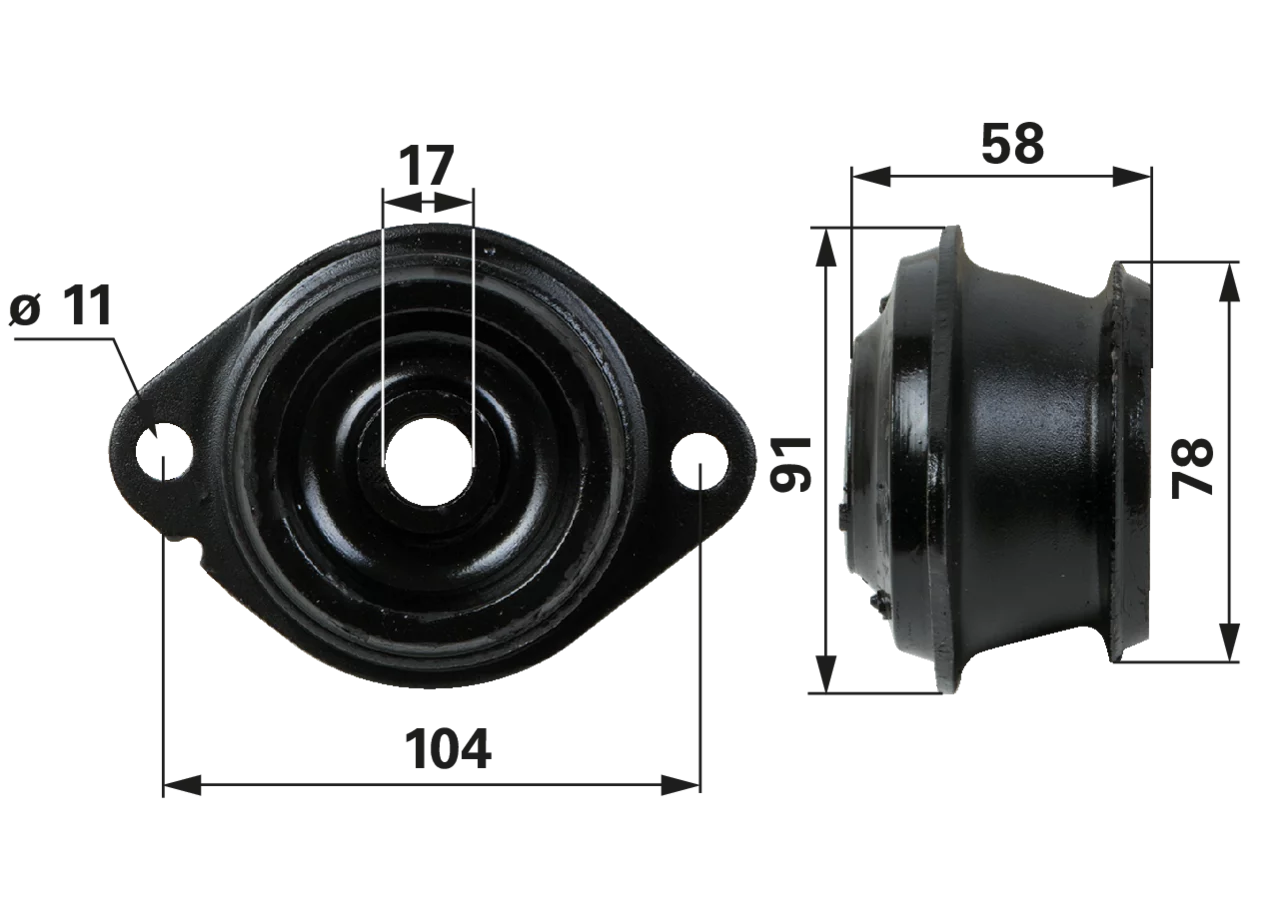 Kabinenlager anstelle von Deutz-Fahr 0.007.5246.0 GartenShop24 - Hochwertige Gartengeräte