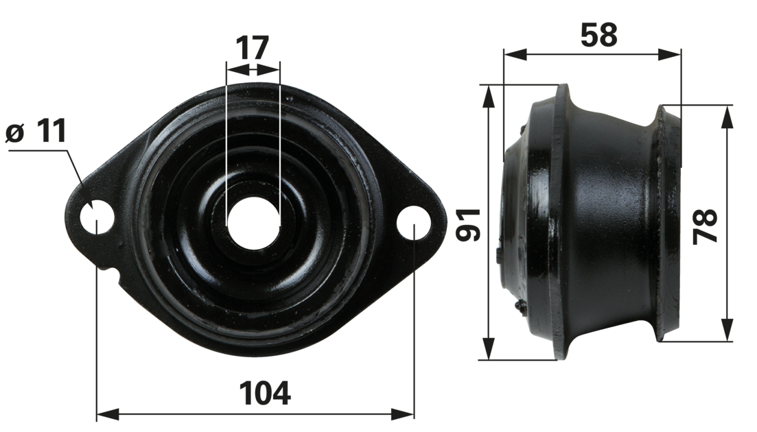 Kabinenlager anstelle von Deutz-Fahr 0.007.5246.0 GartenShop24 - Hochwertige Gartengeräte