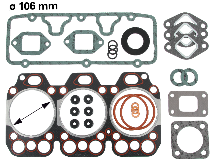 Zylinderkopfdichtsatz Durchmesser 106 mm passend zu Steyr Motor anstelle von Steyr 131100010701 GartenShop24 - Hochwertige Gartengeräte