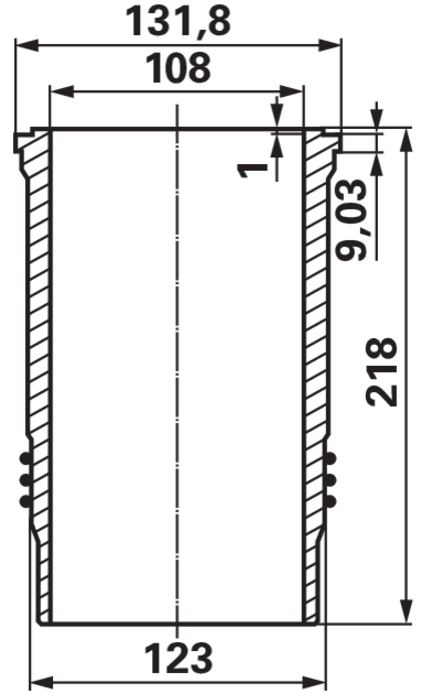 Kolbenschmidt Kolbenbuchsensatz Muldendurchmesser 64,5 mm Kolbenbolzen 40 x 89 mm passend zu Sisu-Motor Kolbenschmidt