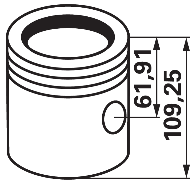 Kolbenbuchsensatz Kolbenbolzen 31,75 x 75,3 mm Brennraum ø 55,9 mm ohne Spitze passend für Perkins-Motor AD3.152 GartenShop24 - Hochwertige Gartengeräte