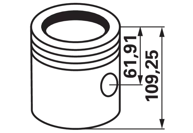 Kolbenbuchsensatz Kolbenbolzen 31,75 x 75,3 mm Brennraum ø 55,9 mm ohne Spitze passend für Perkins-Motor AD3.152 GartenShop24 - Hochwertige Gartengeräte