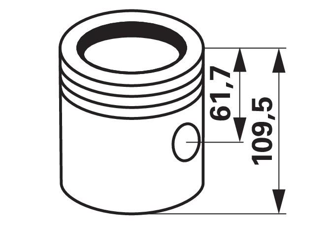Kolben ohne Kolbenringe anstelle von Perkins 68322 GartenShop24 - Hochwertige Gartengeräte