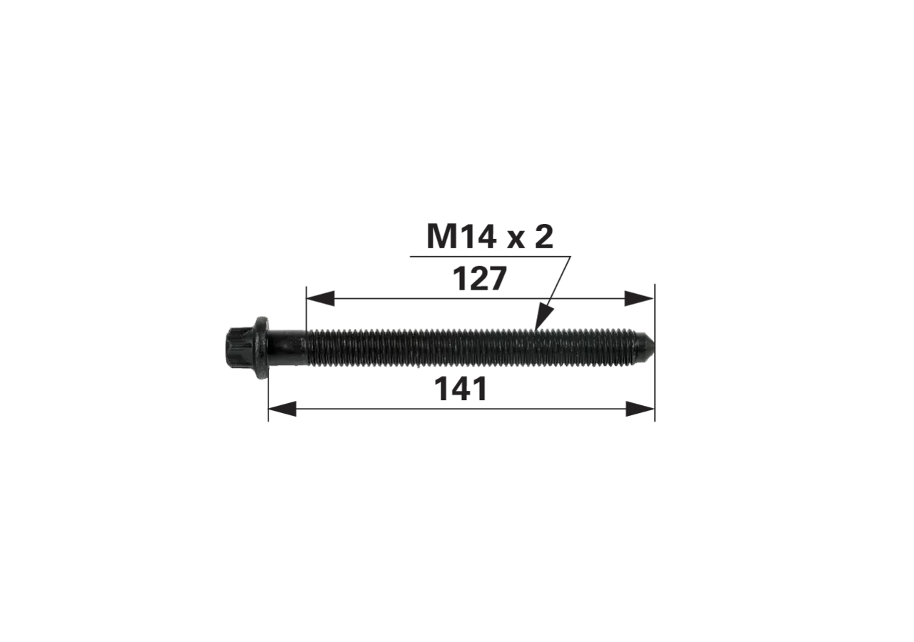 Zylinderkopfschraube M14 x 141 mm anstelle von Deutz 04202005 GartenShop24 - Hochwertige Gartengeräte