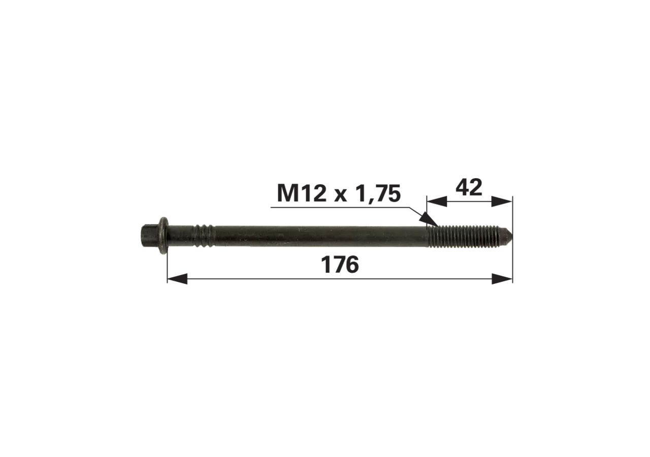 Zylinderkopfschraube anstelle von Deutz 04251250 M12 x 1,75 – 176 mm GartenShop24 - Hochwertige Gartengeräte