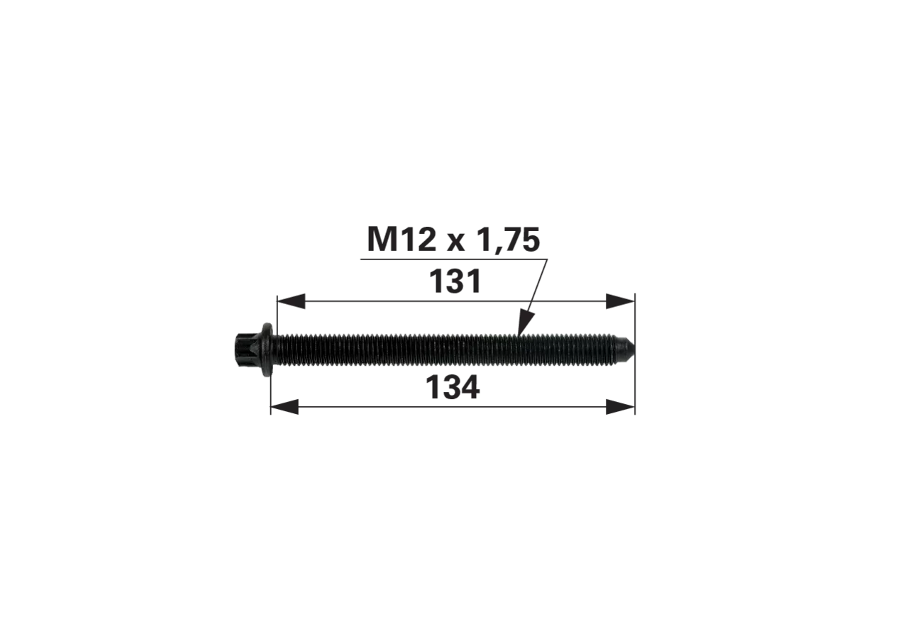 Kolbenschmidt Zylinderkopfschraube M12 x 134 mm anstelle von Deutz 04250441 Kolbenschmidt