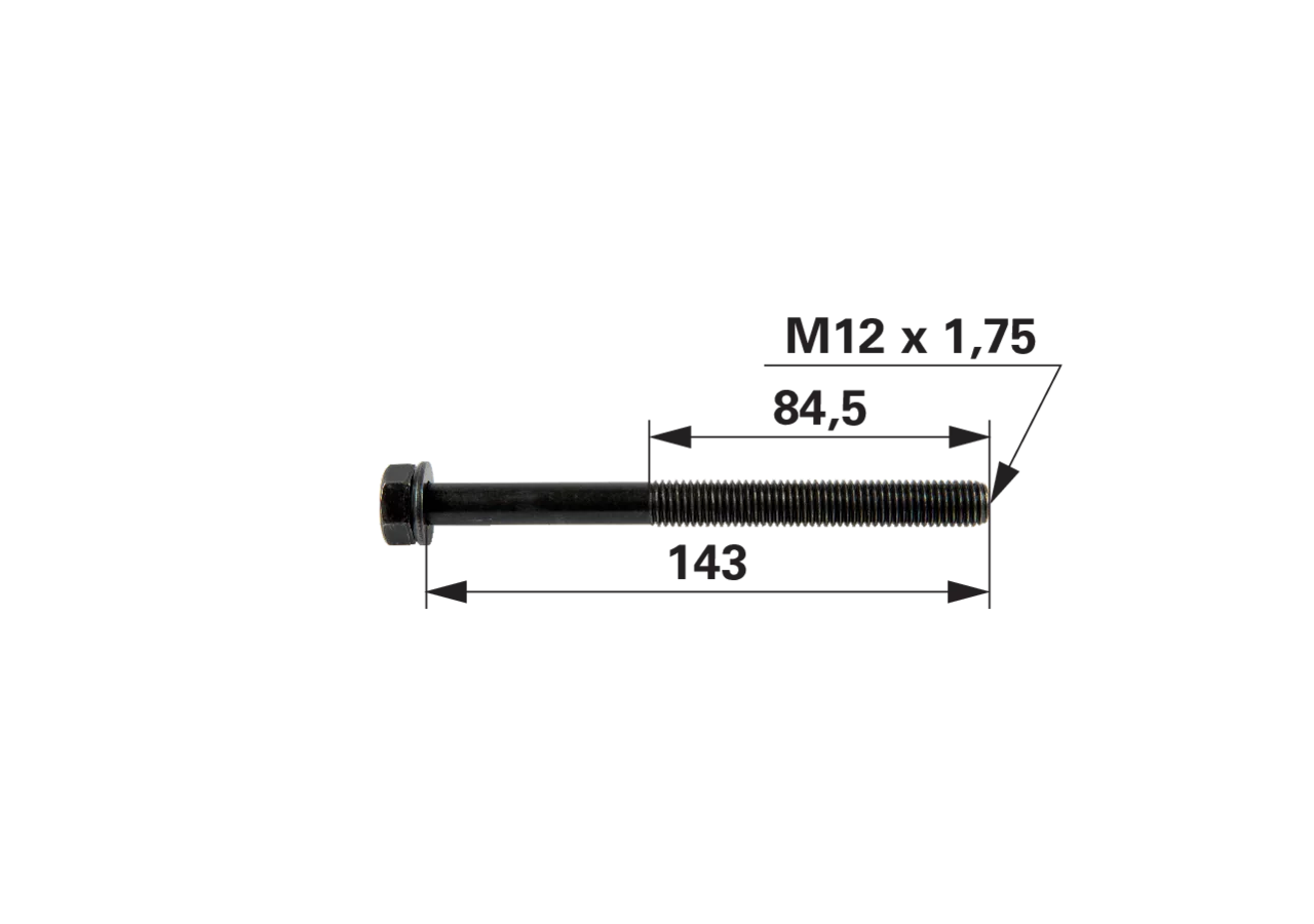 Zylinderkopfschraube M12 x 1,75 anstelle von CNH 4892859 – Länge: 143 mm GartenShop24 - Hochwertige Gartengeräte