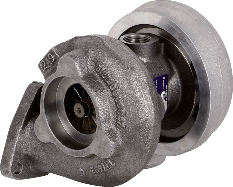 BorgWarner Turbolader für Perkins-Motor – OHNE Innengewinde seitlich für Anschluss Auspufftopf BorgWarner