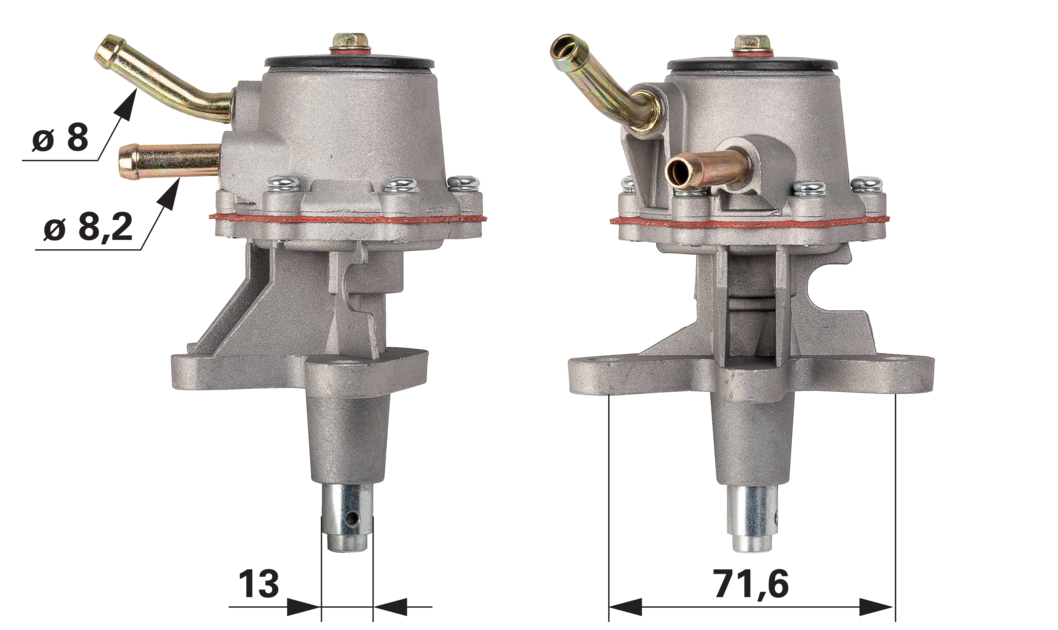 Kraftstoffpumpe passend zu Deutz-Fahr Lochabstand (LA) 71,6 mm GartenShop24 - Hochwertige Gartengeräte