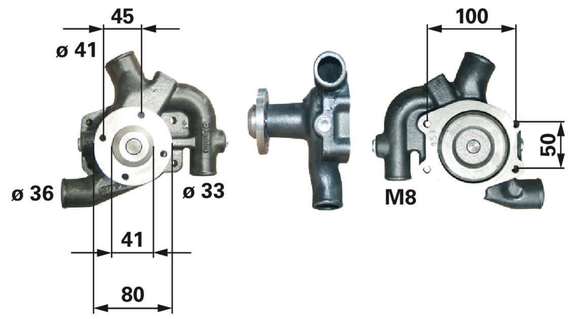 Wasserpumpe anstelle von Steyr 130300060701 mit Dichtung GartenShop24 - Hochwertige Gartengeräte