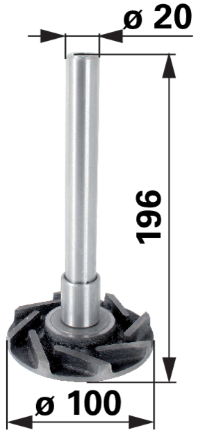 Laufrad anstelle von Steyr 1407060006 – Gesamtlänge 196 mm, Länge bis Flansch 176 mm GartenShop24 - Hochwertige Gartengeräte