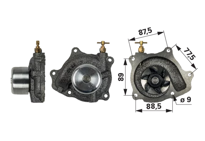 Wasserpumpe anstelle von John Deere RE545572 mit Dichtung GartenShop24 - Hochwertige Gartengeräte