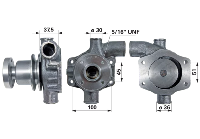 Wasserpumpe mit Dichtung anstelle von New Holland 81844417 GartenShop24 - Hochwertige Gartengeräte