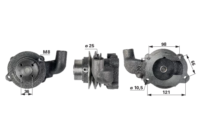 Wasserpumpe mit Dichtung anstelle von Case IH 703820R97 GartenShop24 - Hochwertige Gartengeräte