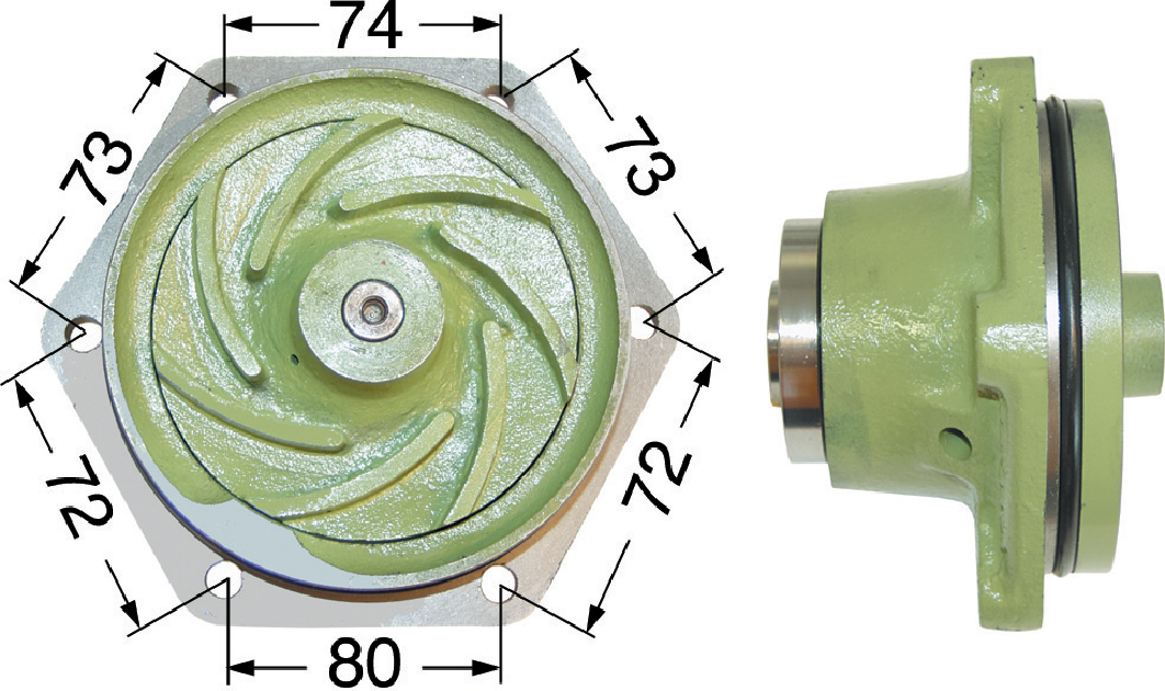 Wasserpumpe mit Dichtung anstelle von Fendt F312200610010 GartenShop24 - Hochwertige Gartengeräte