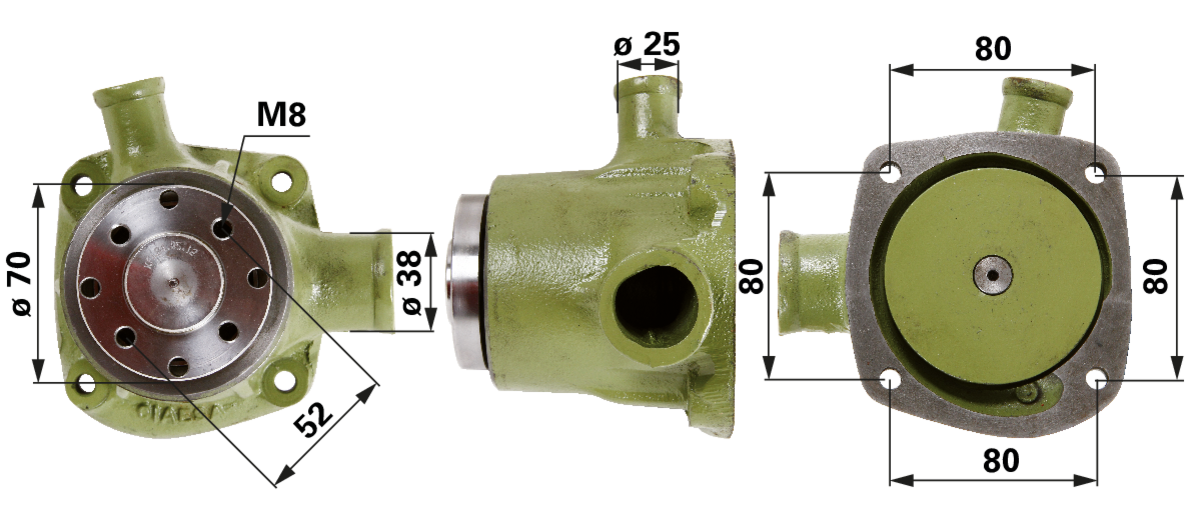 Wasserpumpe mit Dichtung anstelle von Fendt F382200610020 GartenShop24 - Hochwertige Gartengeräte