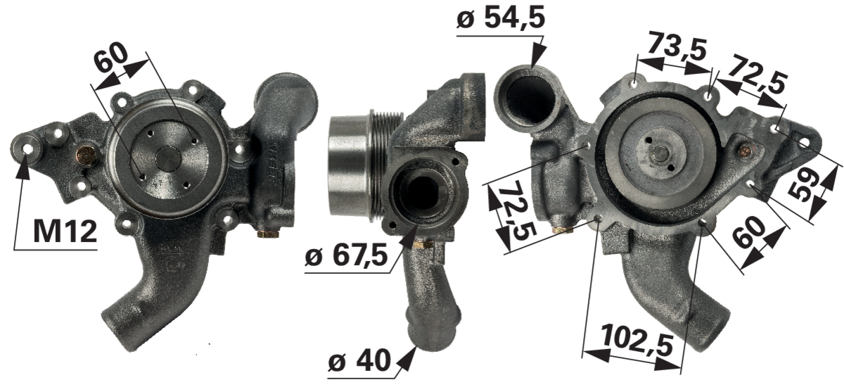 Wasserpumpe passend für Fendt F524200610020 GartenShop24 - Hochwertige Gartengeräte