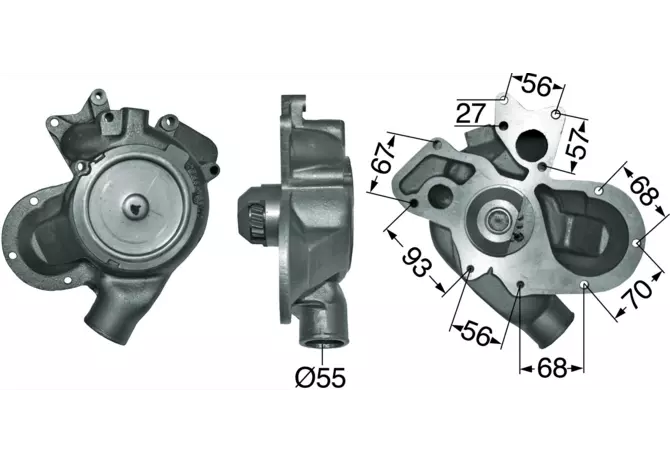 Wasserpumpe mit Dichtung anstelle von Massey Ferguson U5MW0193 – Lindner: ohne Klimaanlage GartenShop24 - Hochwertige Gartengeräte
