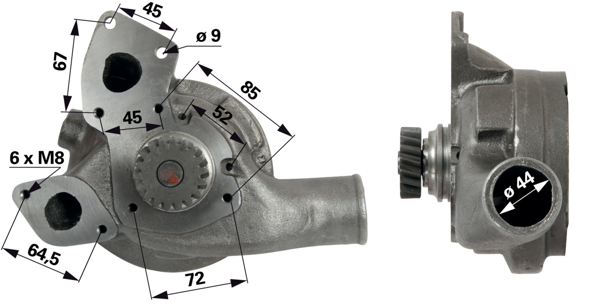 Wasserpumpe mit Dichtung anstelle von Perkins U5MW0160 GartenShop24 - Hochwertige Gartengeräte
