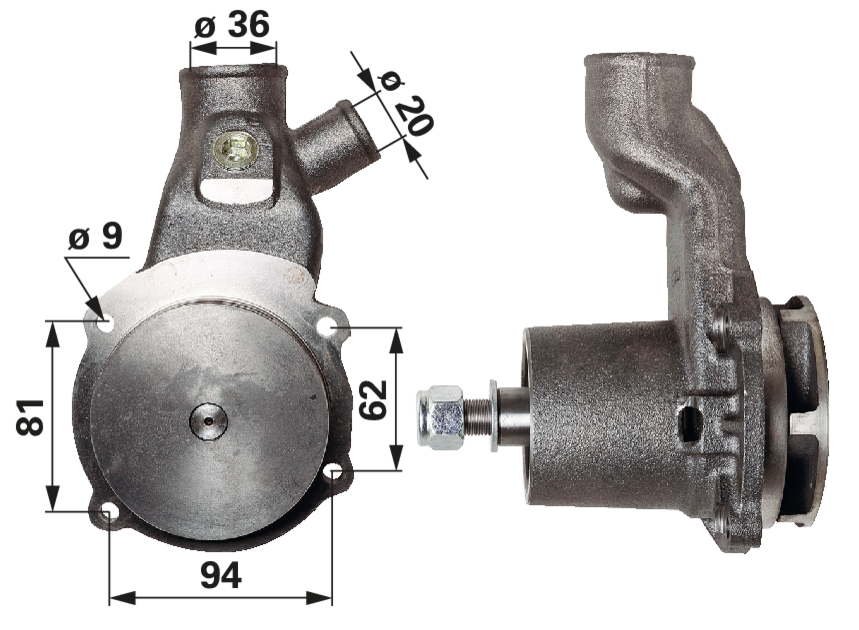 Wasserpumpe anstelle von Perkins U5MW0195 mit Dichtung GartenShop24 - Hochwertige Gartengeräte