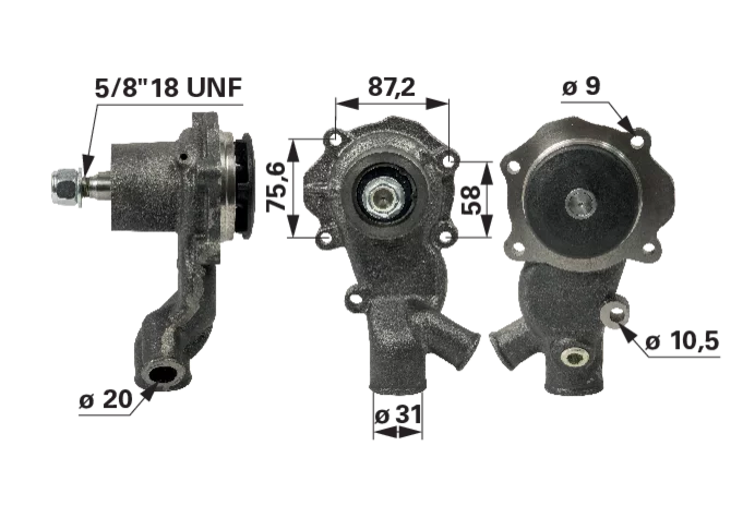 Wasserpumpe anstelle von Perkins U5MW0106 mit Dichtung GartenShop24 - Hochwertige Gartengeräte