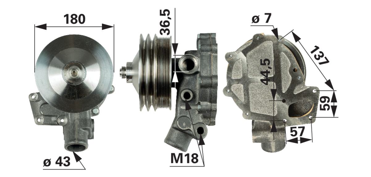Wasserpumpe mit Dichtung anstelle von Valtra V836866732 GartenShop24 - Hochwertige Gartengeräte