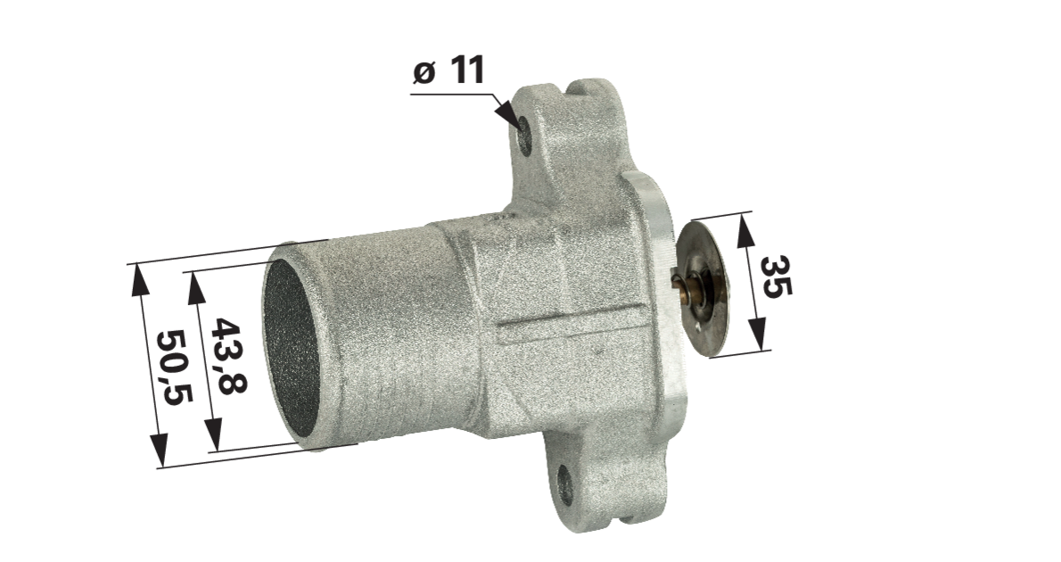 Thermostat mit Gehäuse anstelle von Perkins T413847 GartenShop24 - Hochwertige Gartengeräte