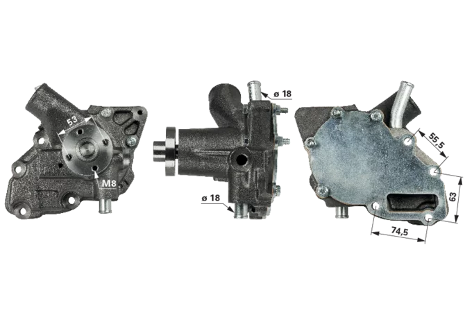 Wasserpumpe mit Dichtung, Ersatz für Deutz-Fahr 0.015.2993.4 GartenShop24 - Hochwertige Gartengeräte