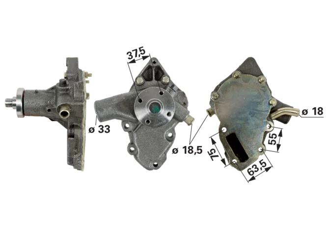 Wasserpumpe anstelle von Same 0.082.1740.4/49 mit Dichtung GartenShop24 - Hochwertige Gartengeräte