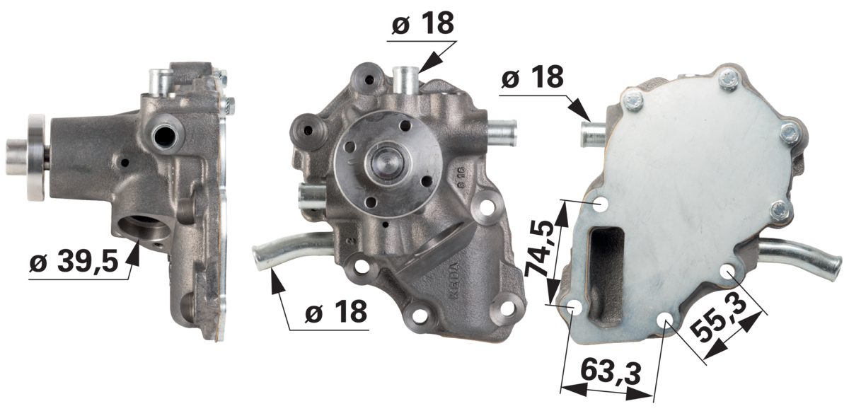 Wasserpumpe mit Dichtung anstelle von SLH 0.016.0460.4 GartenShop24 - Hochwertige Gartengeräte