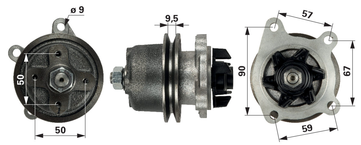 Wasserpumpe mit Dichtung anstelle von Kubota 15321-73030 GartenShop24 - Hochwertige Gartengeräte