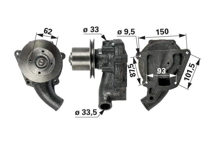 Wasserpumpe mit Dichtung anstelle von Hanomag 9151250516 GartenShop24 - Hochwertige Gartengeräte