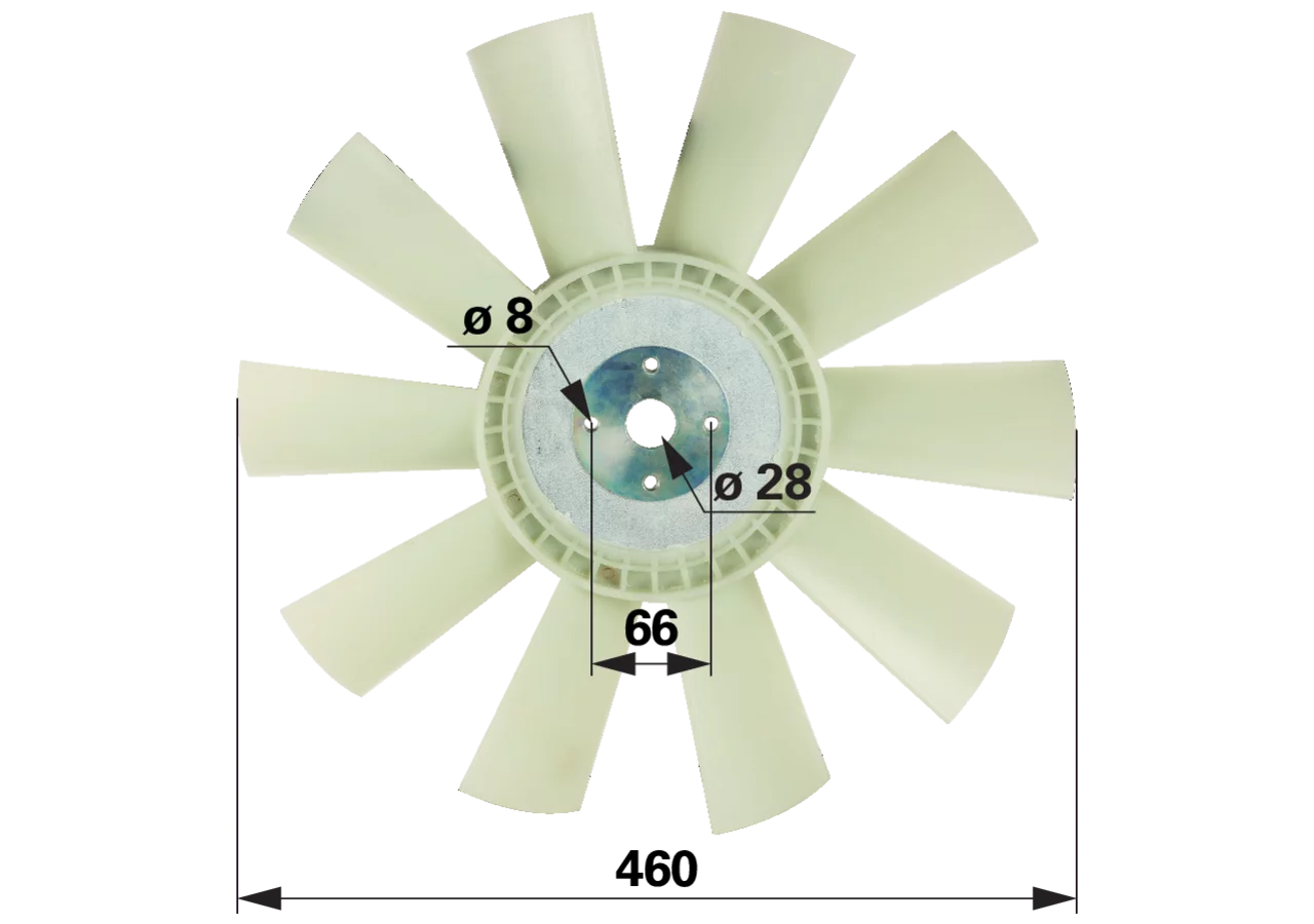 Lüfterflügel AD 460 mm anstelle von Steyr 161100060044 – passend für Traktoren ohne Lüfterkupplung GartenShop24 - Hochwertige Gartengeräte