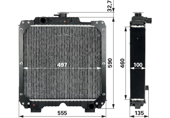 Mahle Kühler mit Verschlussdeckel anstelle von CNH 84175586 Mahle