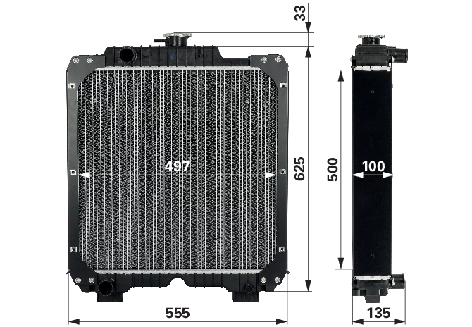 Mahle Kühler mit Verschlussdeckel anstelle von CNH 47832504 Mahle
