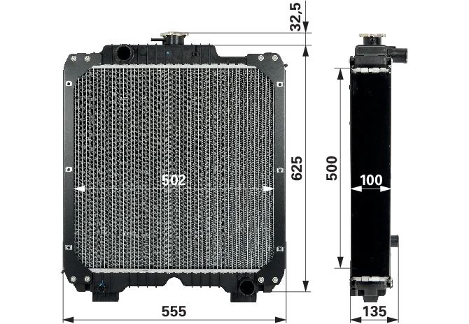 Mahle Kühler mit Verschlussdeckel anstelle von CNH 47832506 Mahle