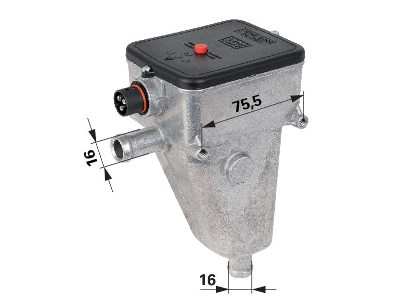 DEFA Heizelement 1500 W Schlauchanschluss 16 mm mit Thermostat 80 °C DEFA