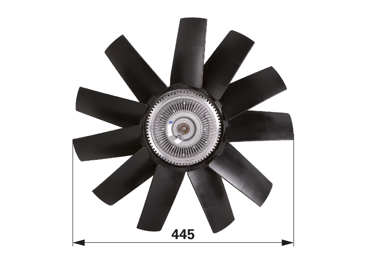 BorgWarner Lüfterflügel mit bimetallischer Lüfterkupplung anstelle von CNH 47135806 BorgWarner