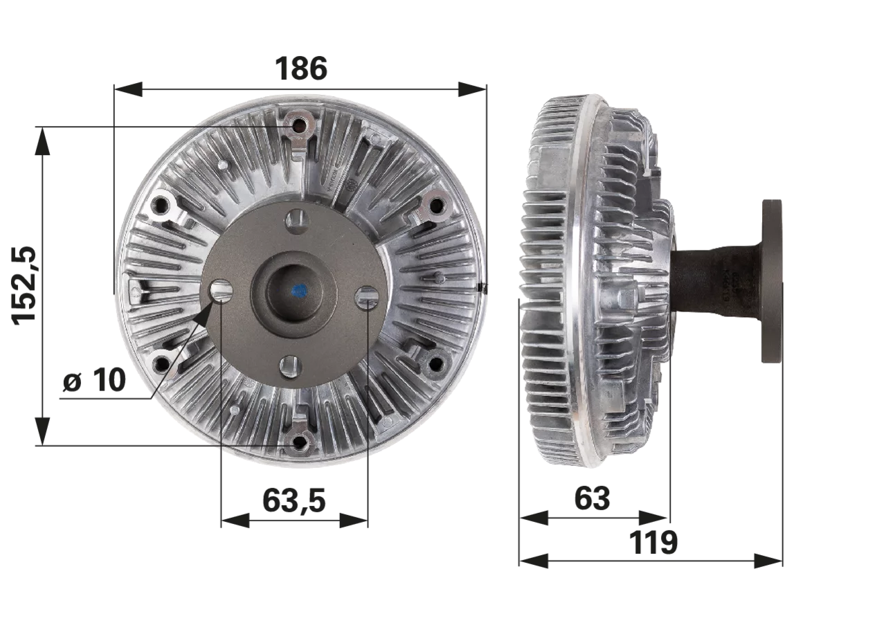 BorgWarner Lüfterkupplung für Lüfter mit 6-Loch Befestigung anstelle von John Deere AL213598 BorgWarner