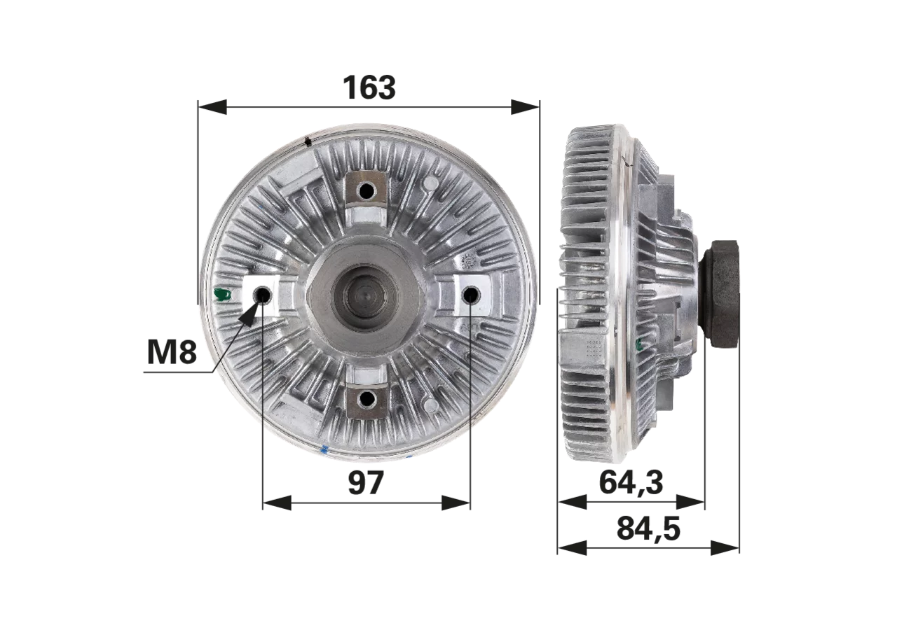 BorgWarner Lüfterkupplung anstelle von Massey Ferguson 3783351M1 – nur bei Freisicht-Motorhaube BorgWarner