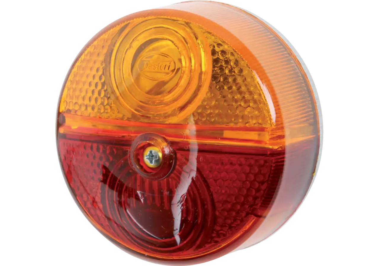 Rückleuchte Blink- Brems- Schlussleuchte, d = 80 mm, rund, Gelb / Rot GartenShop24 - Hochwertige Gartengeräte